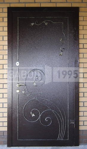 Дверь с порошковым окрашиванием и рисунком на металле