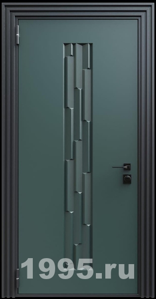 Стальная дверь с металлофиленкой и порошковым напылением RAL 6012 (тип №3)