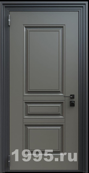 Стальная дверь с металлофиленкой и порошковым напылением RAL 7022 (тип №1) Стальная дверь с металлофиленкой и порошковым напылением RAL 7022 (тип №1)