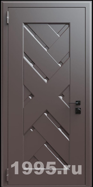 Стальная дверь с металлофиленкой и порошковым напылением RAL 8019 (тип №1) Стальная дверь с металлофиленкой и порошковым напылением RAL 8019 (тип №1)