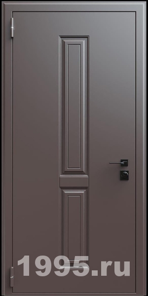 Стальная дверь с металлофиленкой и порошковым напылением RAL 8019 (тип №2) Стальная дверь с металлофиленкой и порошковым напылением RAL 8019 (тип №2)