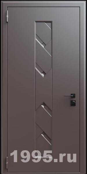 Стальная дверь с металлофиленкой и порошковым напылением RAL 8019 (тип №3)