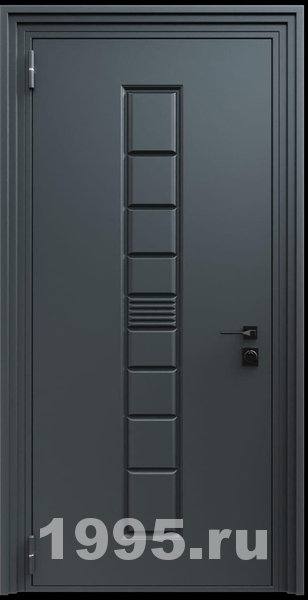 Стальная дверь с металлофиленкой и порошковым покрытием RAL 7021 (тип №3)