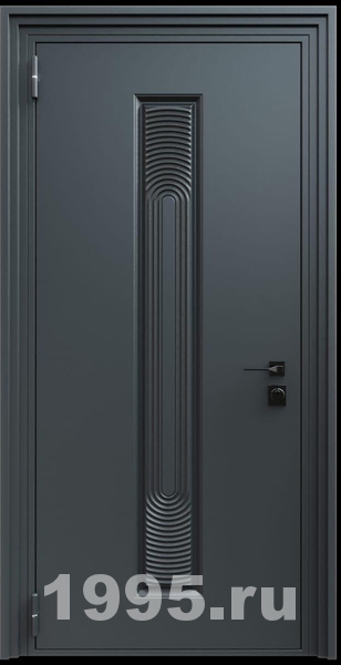 Стальная дверь с металлофиленкой и порошковым покрытием RAL 7021 (тип №4)