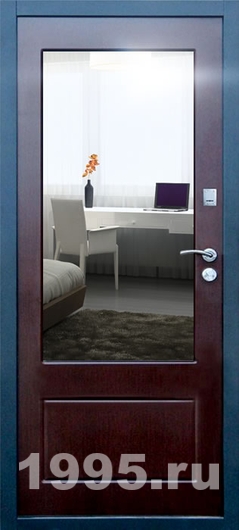 Дверь с зеркалом и МДФ № 19