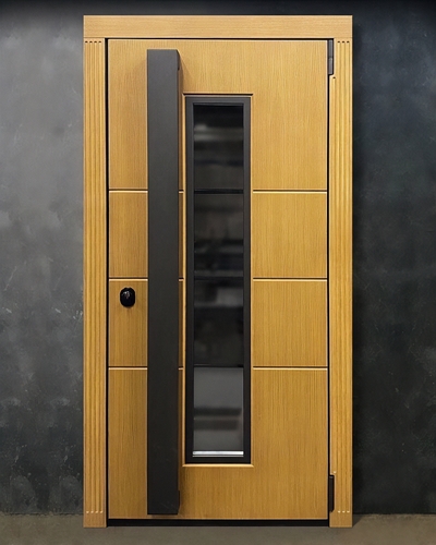 Дверь со стеклом и длинной ручкой