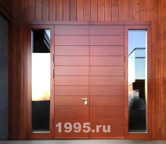 Двустворчатая дверь с окнами по бокам