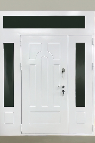 Крупногабаритная стальная дверь с остеклением