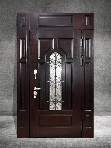 Однопольная дверь МДФ шпон со вставками