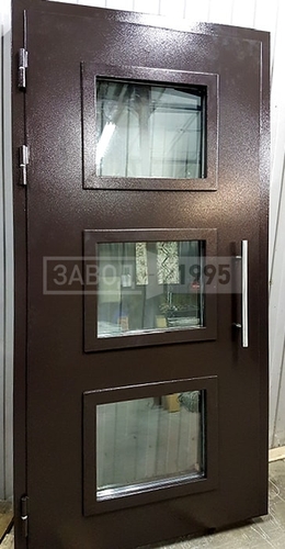 Однопольная дверь со вставками стеклопакета