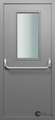 Огнестойкая однопольная дверь со стеклопакетом №7