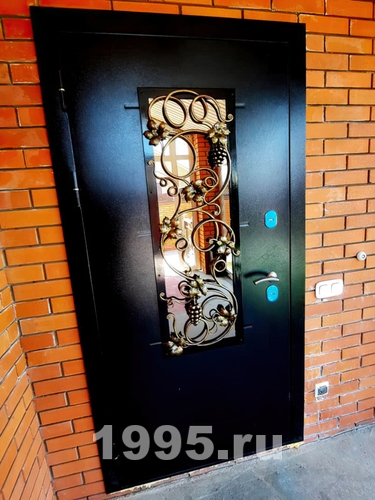 Остекленная дверь с решеткой