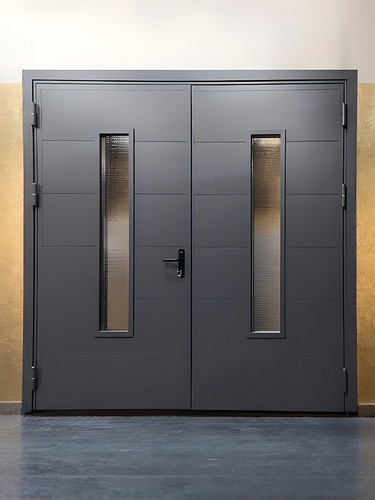 Двупольная остекленная огнестойкая дверь