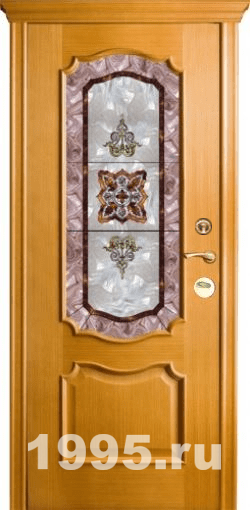 Металлические двери с витражом Металлические двери с витражом